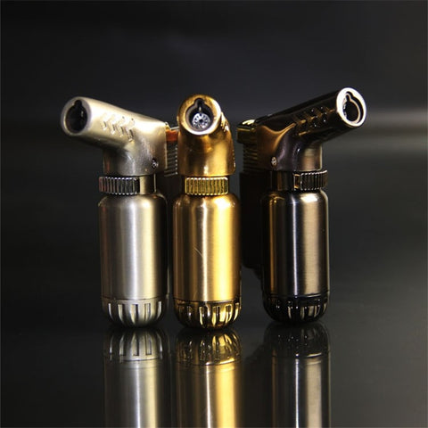 Hot Outdoor Compact Butane Jet Lighter Turbo Torch Lighter Fire Windproof Portable Spray Gun Metal Lighter 1300 C NO GAS
